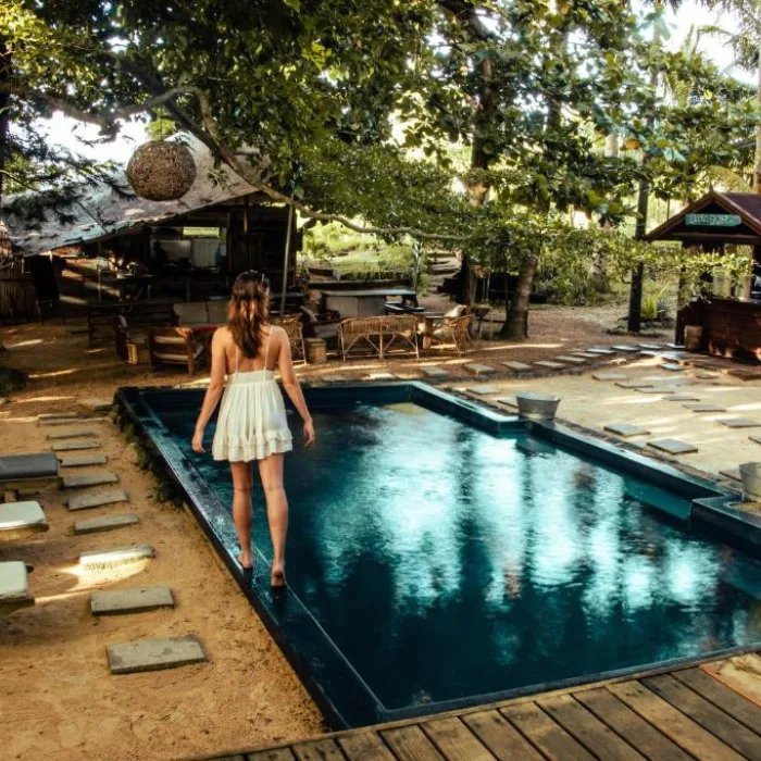 Piscina Lodge Zolil nella natura a Mauritius